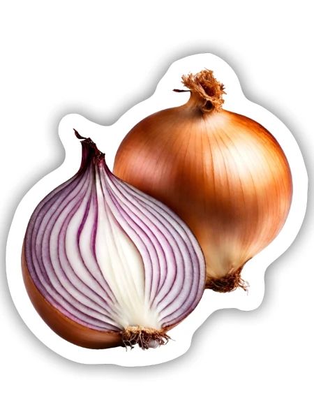 Rote Zwiebel Frische - Sticker Größe S (10 x 10 cm) - Mattweiß - Vorne