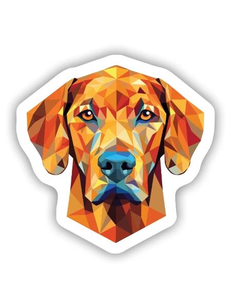 Rhodesian Ridgeback Hunderasse buntes Aquarell - Sticker Größe S (10 x 10 cm) - Mattweiß - Vorne