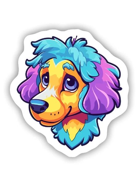 Kyi Leo Hunderasse Cartoon Kawaii Illustration - Sticker Größe S (10 x 10 cm) - Mattweiß - Vorne