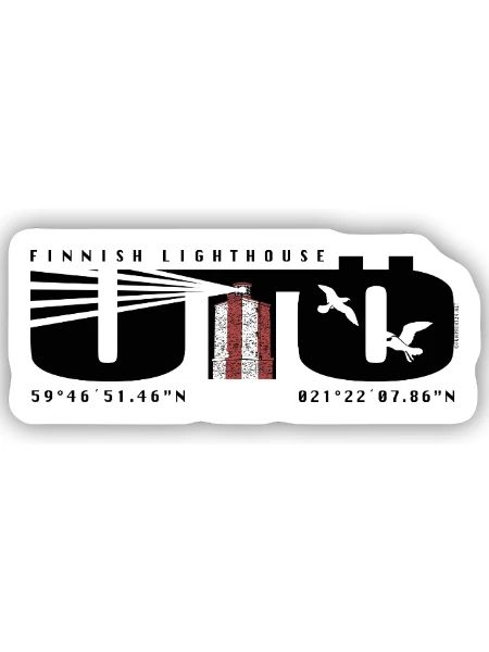 UTÖ LIGHTHOUSE ISLAND Marine Textilien und Geschenke - Sticker Größe S (10 x 10 cm) - Mattweiß - Vorne