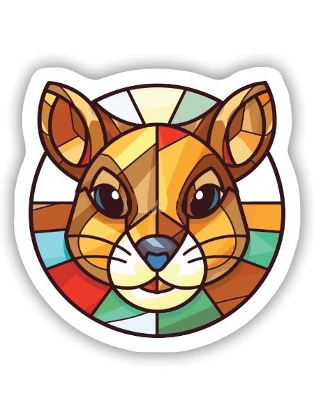 Chipmunk bunte Aquarell-Tierillustration - Sticker Größe S (10 x 10 cm) - Mattweiß - Vorne