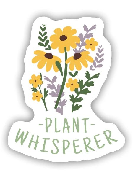 Blumen Pflanzen - Sticker Größe S (10 x 10 cm) - Mattweiß - Vorne
