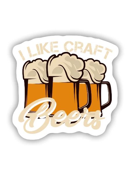 Craftbier Craft Beer Bier Brewery Selbstgebaut - Sticker Größe S (10 x 10 cm) - Mattweiß - Vorne