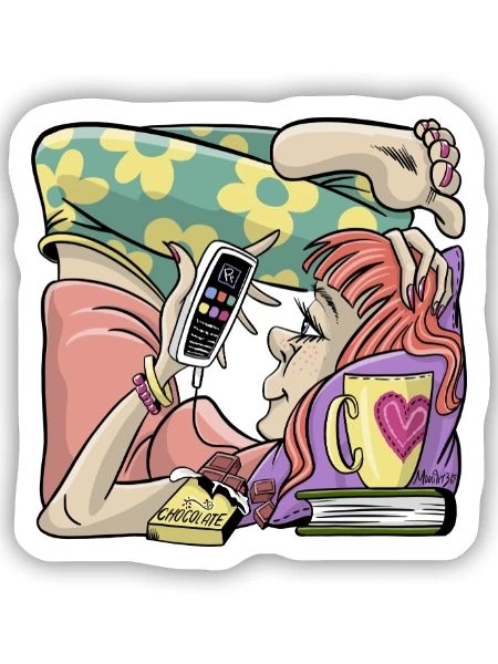 Student Mädchen Box Gehäuse. T-Shirts, Hoodies, Geschenke - Sticker Größe S (10 x 10 cm) - Mattweiß - Vorne