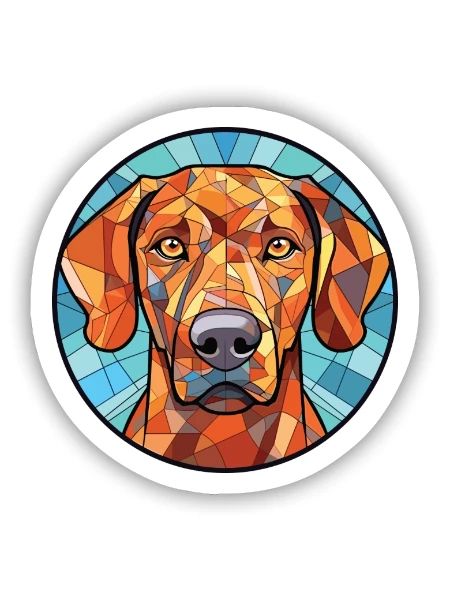 Rhodesian Ridgeback Hunderasse buntes Aquarell - Sticker Größe S (10 x 10 cm) - Mattweiß - Vorne