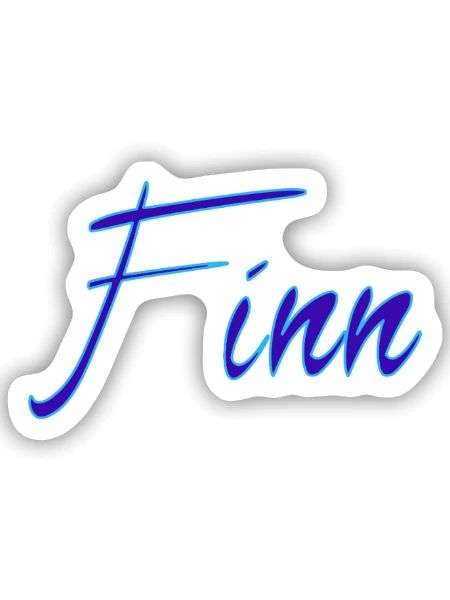 Name Finn - Sticker Größe S (10 x 10 cm) - Mattweiß - Vorne