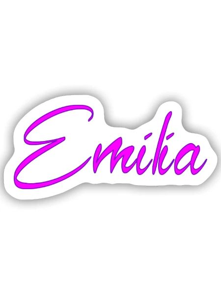 Emilia Neon Script - Sticker Größe S (10 x 10 cm) - Mattweiß - Vorne