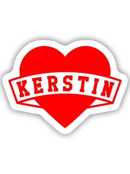 Kerstin Herzen - Sticker Größe S (10 x 10 cm) - Mattweiß - Vorne