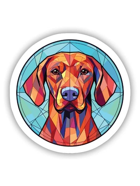 Rhodesian Ridgeback Hunderasse buntes Aquarell - Sticker Größe S (10 x 10 cm) - Mattweiß - Vorne