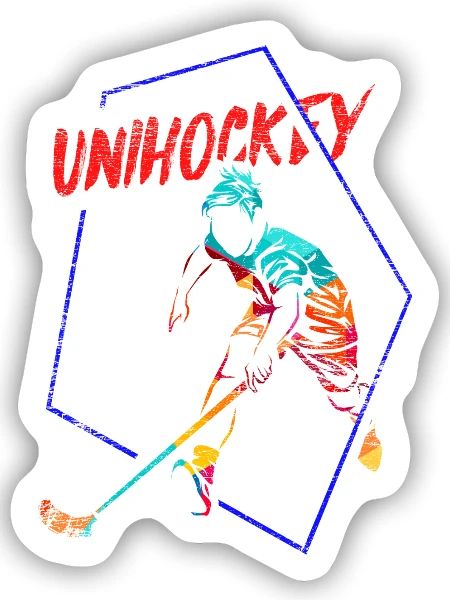 Reflexstarker Floorball Torhüter - Sticker Größe S (10 x 10 cm) - Mattweiß - Vorne