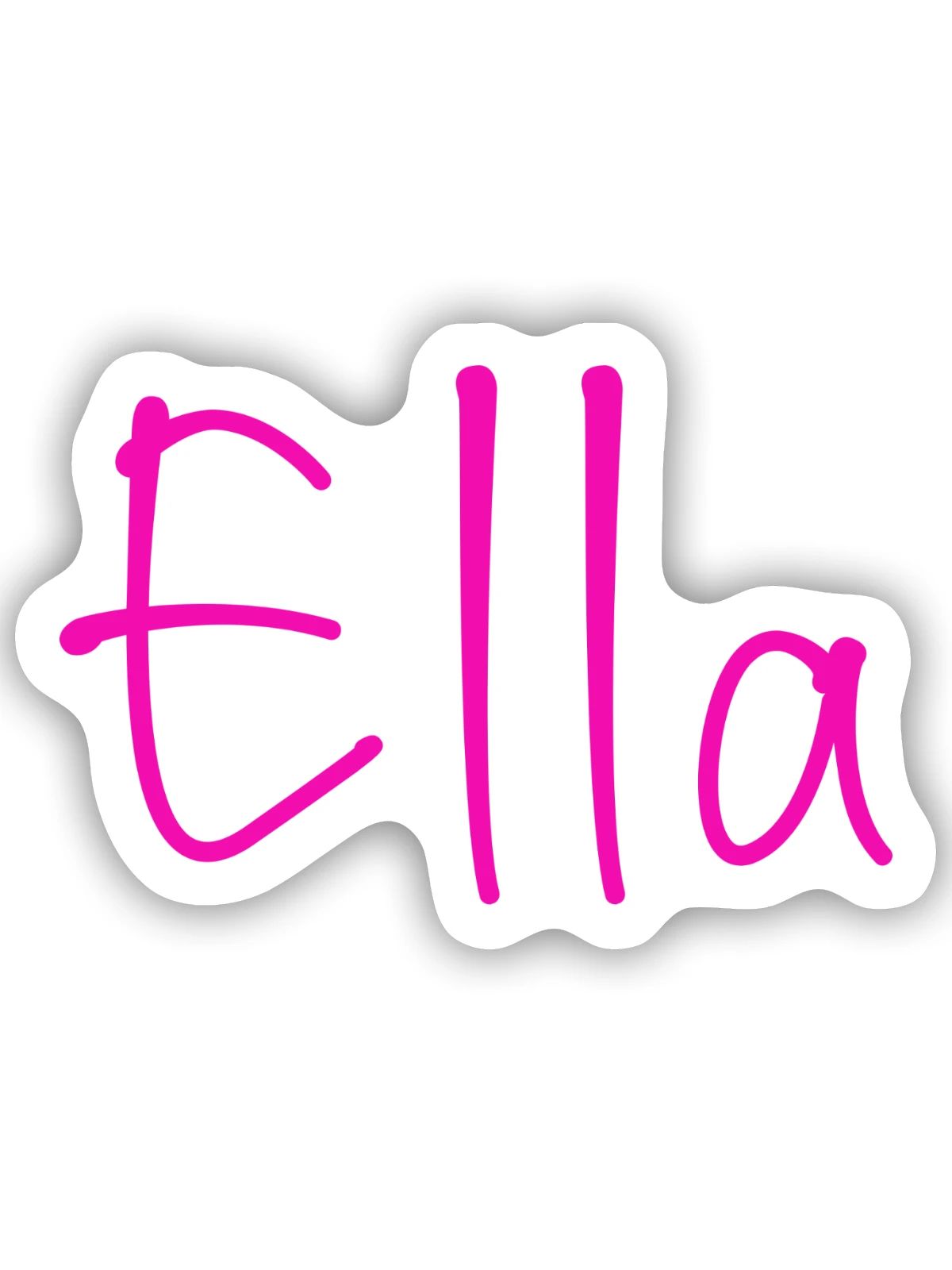 Ella Neon-Schriftzug - Sticker Größe S (10 x 10 cm) - Mattweiß - Vorne