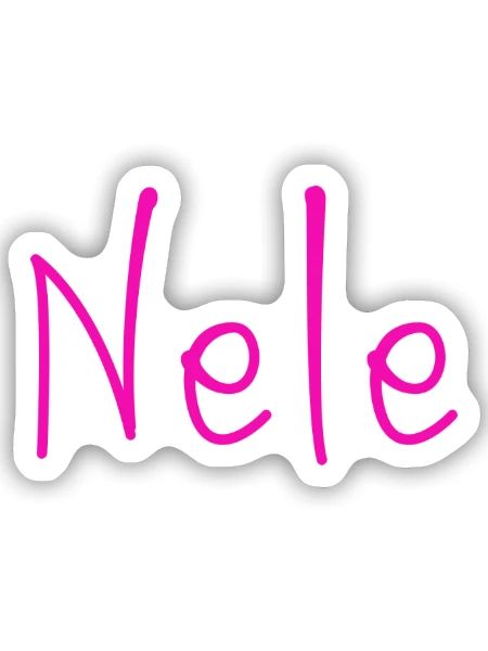 Nele Neon Schrift - Sticker Größe S (10 x 10 cm) - Mattweiß - Vorne