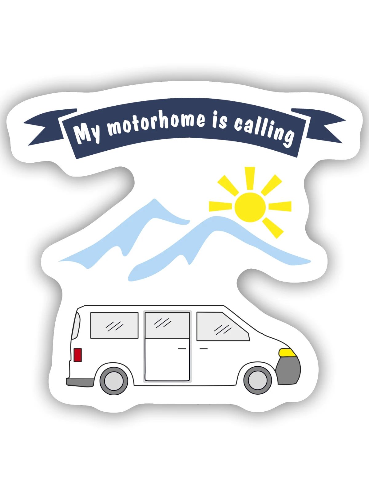 motorhome is calling - Sticker Größe S (10 x 10 cm) - Mattweiß - Vorne