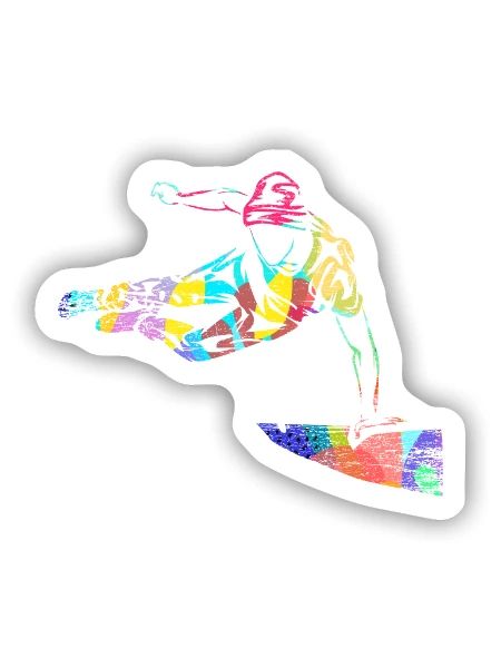 Draufgängerischer Parkour Traceur - Sticker Größe S (10 x 10 cm) - Mattweiß - Vorne