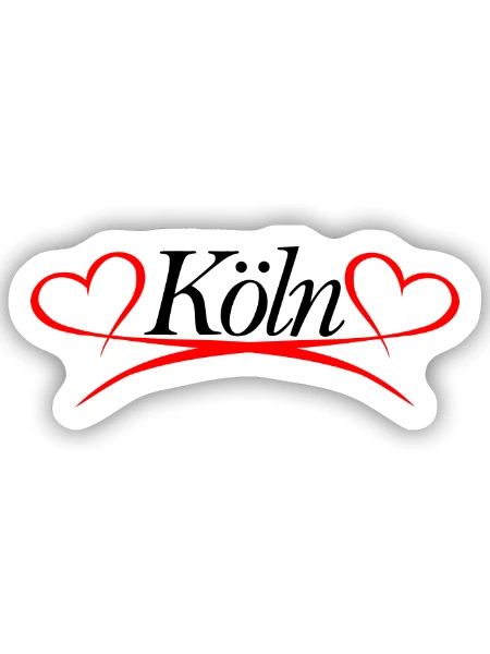 Köln Herz - Sticker Größe S (10 x 10 cm) - Mattweiß - Vorne
