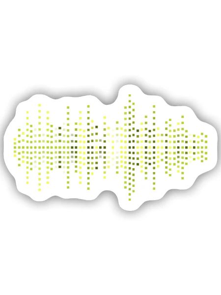 Equalizer Grün Gelb - Sticker Größe S (10 x 10 cm) - Mattweiß - Vorne