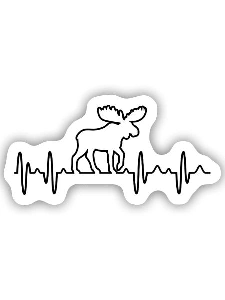Elch - Sticker Größe S (10 x 10 cm) - Mattweiß - Vorne