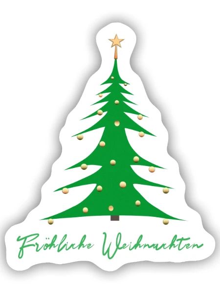 Fröhliche Weihnachten Weihnachtsbaum - Sticker Größe S (10 x 10 cm) - Mattweiß - Vorne