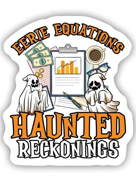 Unheimliche Gleichungen Gespenstische Berechnungen - Sticker Größe S (10 x 10 cm) - Mattweiß - Vorne