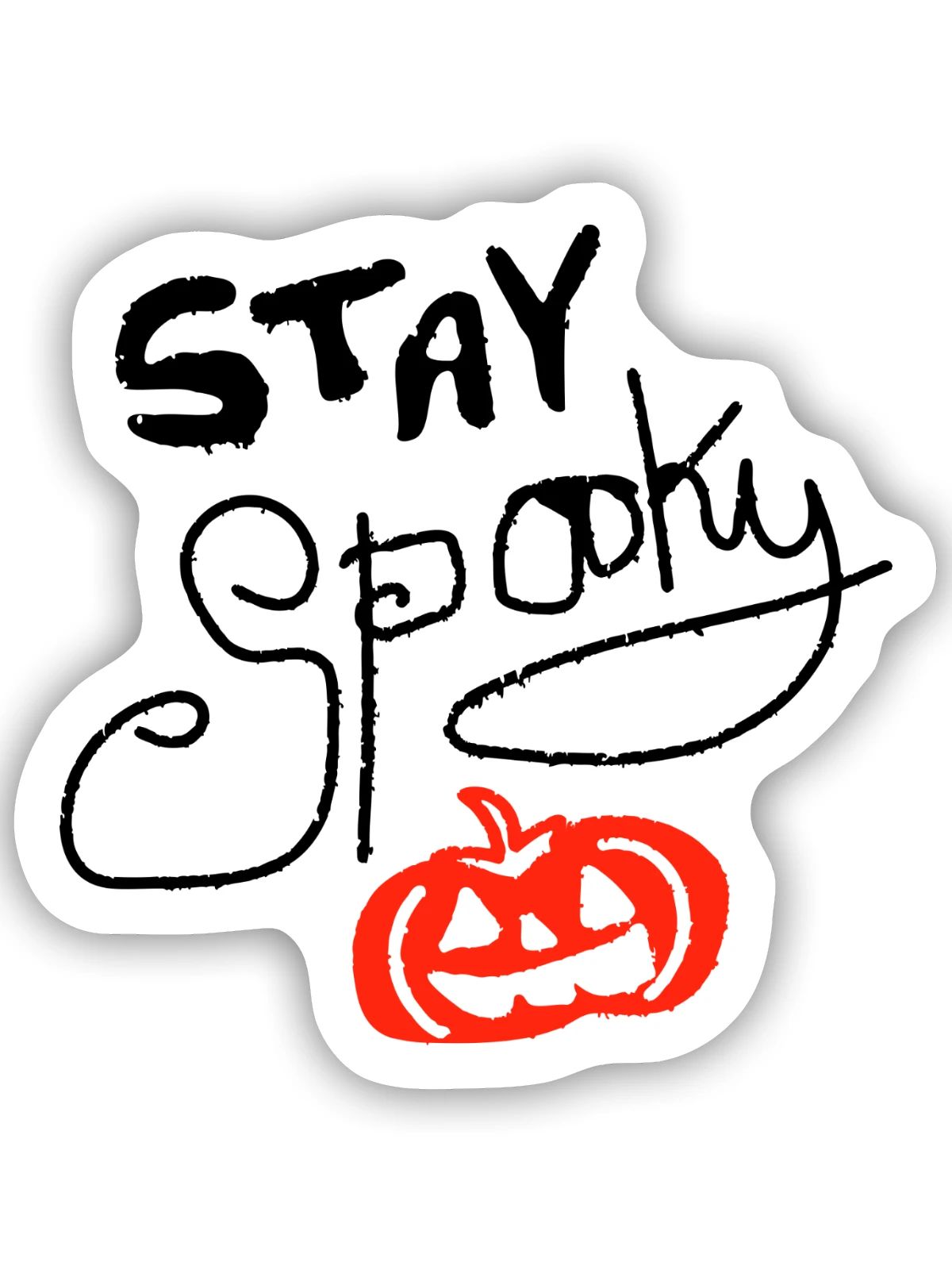 stay spooky Kürbis - Sticker Größe S (10 x 10 cm) - Mattweiß - Vorne