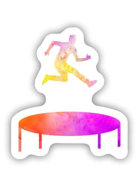 Trampolinspringer Trampolin Trampolin Trampolinspr - Sticker Größe S (10 x 10 cm) - Mattweiß - Vorne