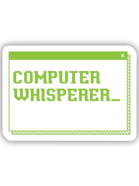 Computer Whisperer Information Technology - Sticker Größe S (10 x 10 cm) - Mattweiß - Vorne