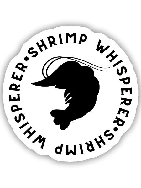 Shrimp Whisperer - Angelliebhaber - Sticker Größe S (10 x 10 cm) - Mattweiß - Vorne