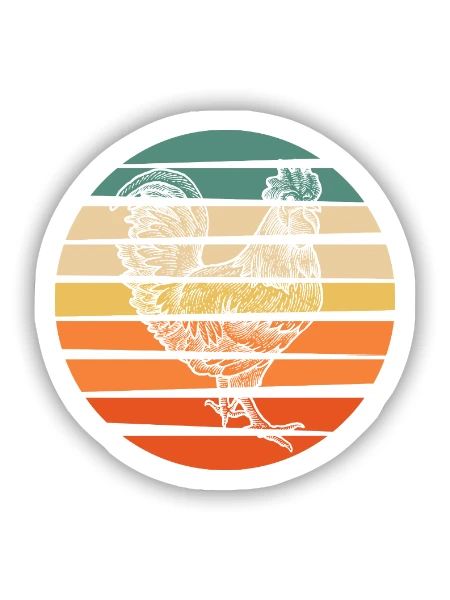 Hahn Huhn Henne - Sticker Größe S (10 x 10 cm) - Mattweiß - Vorne