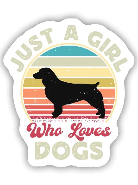Boykin Spaniel Hund Lover Silhouette Vintage Sonnenuntergang - Sticker Größe S (10 x 10 cm) - Mattweiß - Vorne