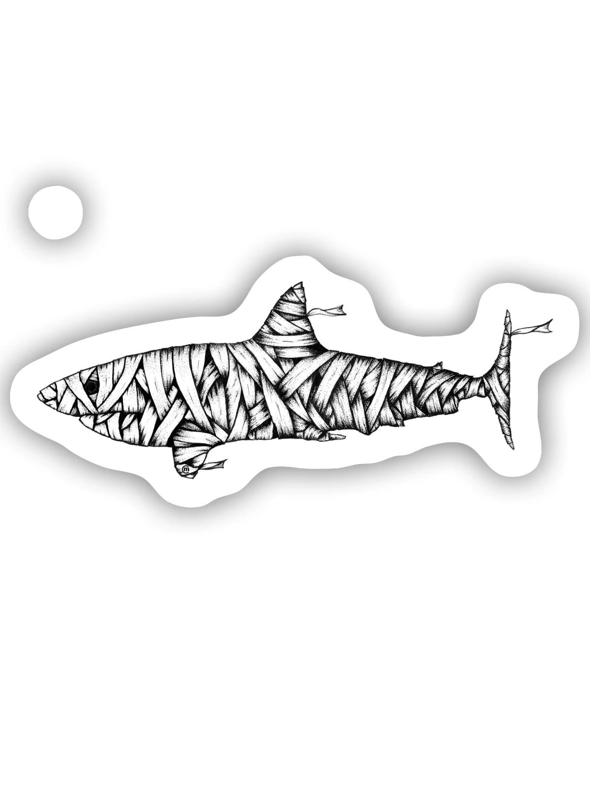 Hai Mumie - Sticker Größe S (10 x 10 cm) - Mattweiß - Vorne