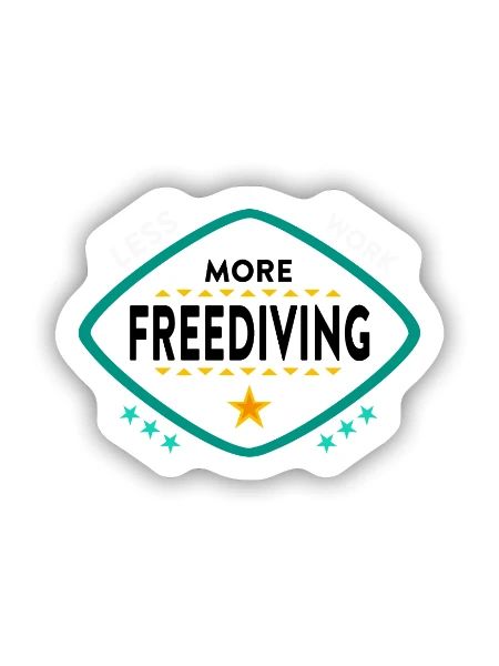 Freitauchen Tauchen - Sticker Größe S (10 x 10 cm) - Mattweiß - Vorne