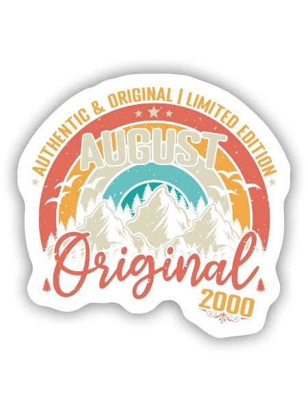 August 2000 August Geburtstag 2000 August - Sticker Größe S (10 x 10 cm) - Mattweiß - Vorne