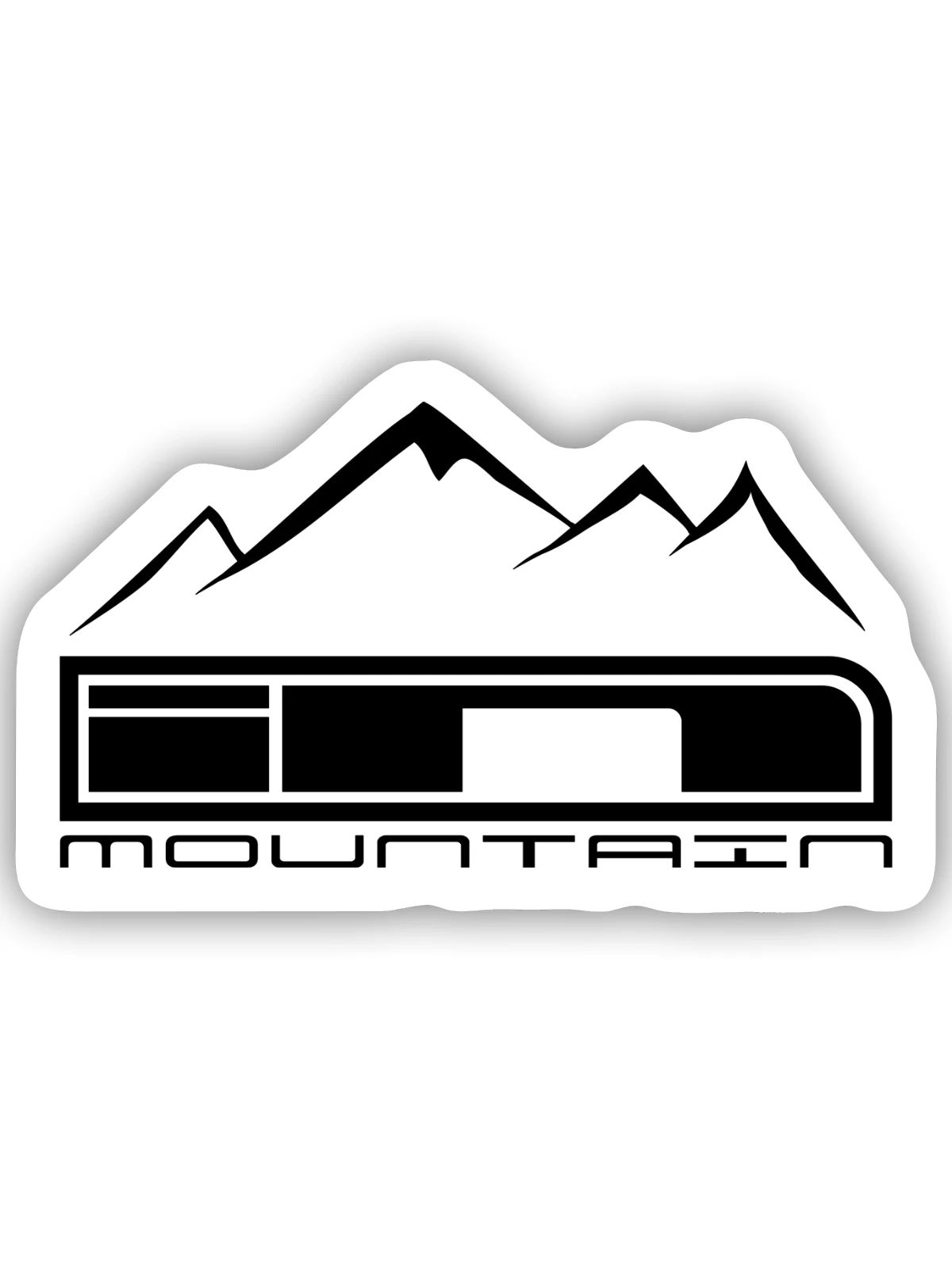 IN Berg 3 - Sticker Größe S (10 x 10 cm) - Mattweiß - Vorne