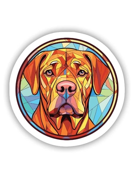 Friesische Vorzeigehundrasse Aquarell-Illustration - Sticker Größe S (10 x 10 cm) - Mattweiß - Vorne