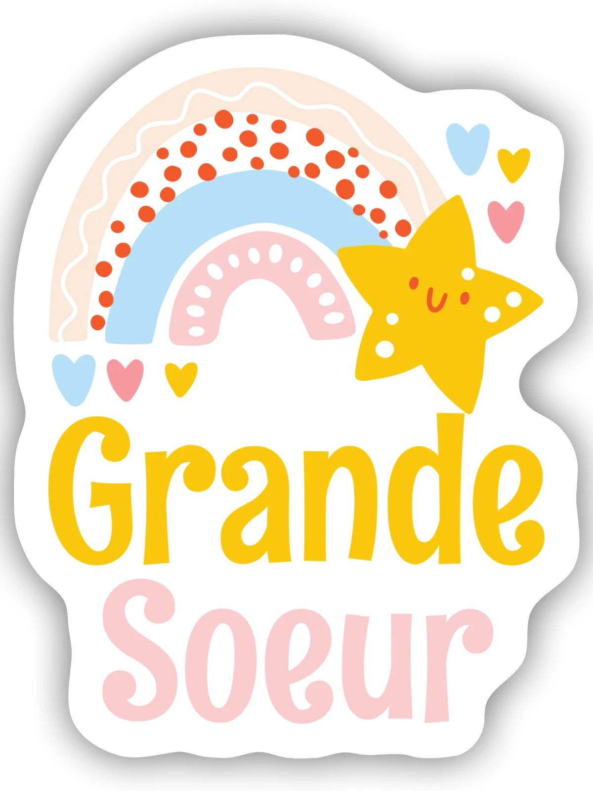 Ätere Schwester Große Schwester - Sticker Größe S (10 x 10 cm) - Mattweiß - Vorne