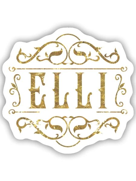 Elli gold - Sticker Größe S (10 x 10 cm) - Mattweiß - Vorne