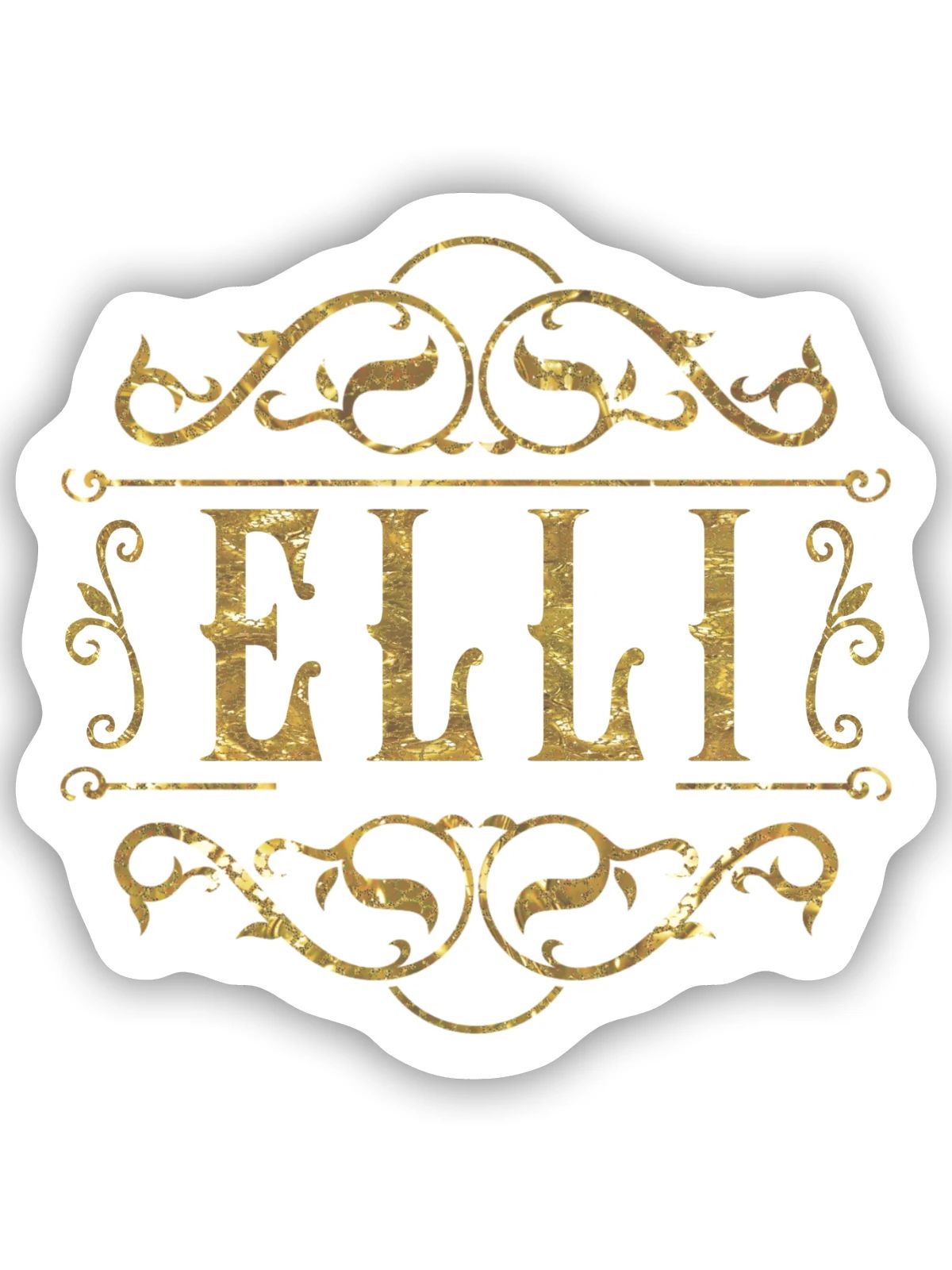 Elli gold - Sticker Größe S (10 x 10 cm) - Mattweiß - Vorne