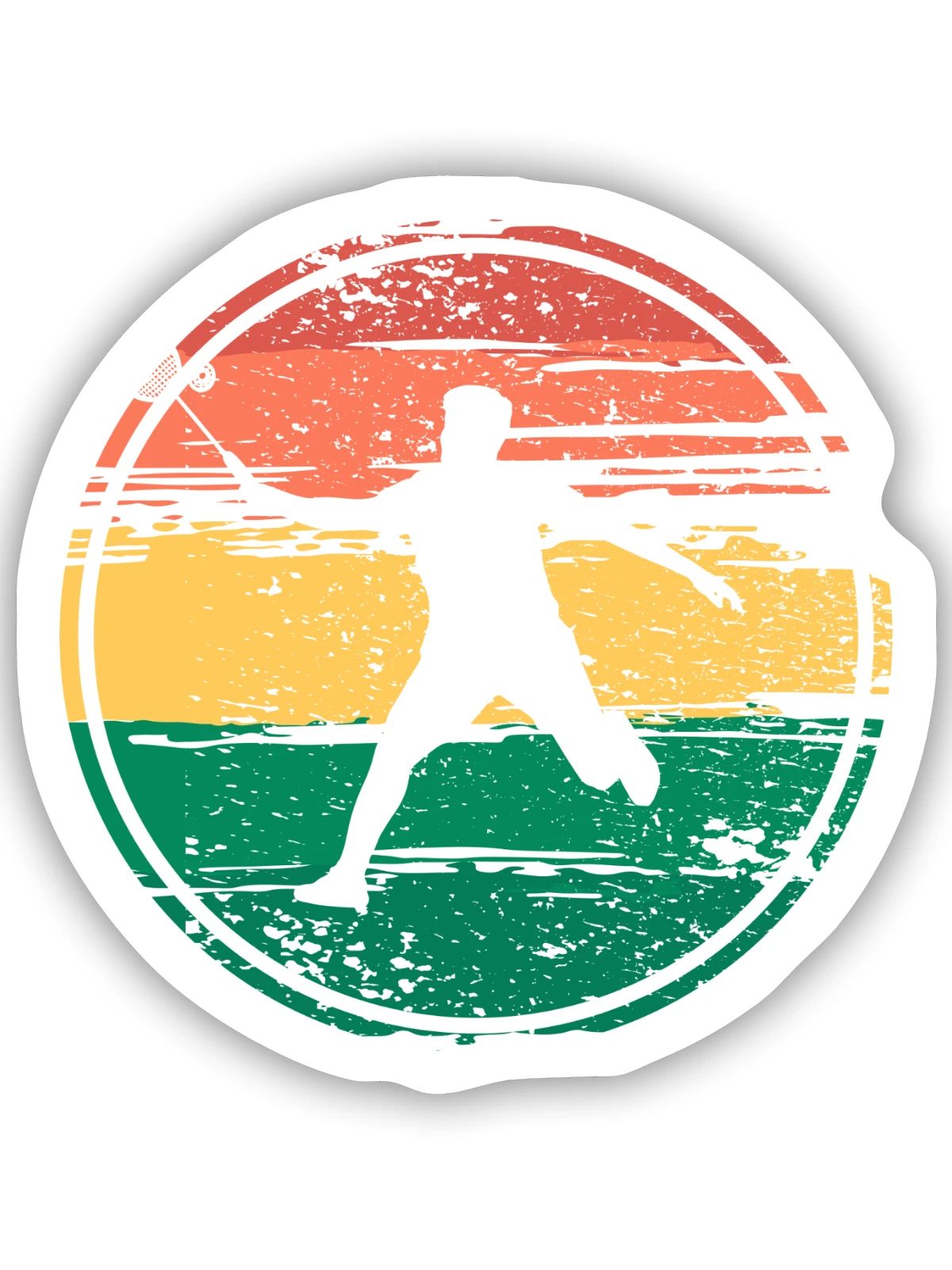 Badminton Federball Sport - Sticker Größe S (10 x 10 cm) - Mattweiß - Vorne