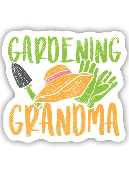 Gardening Grandma - Sticker Größe S (10 x 10 cm) - Mattweiß - Vorne