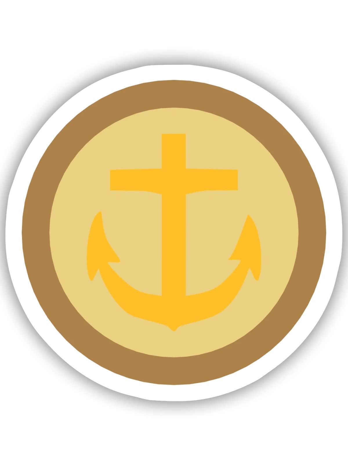 Knopf Marine Anker Schluterklappe - Sticker Größe S (10 x 10 cm) - Mattweiß - Vorne