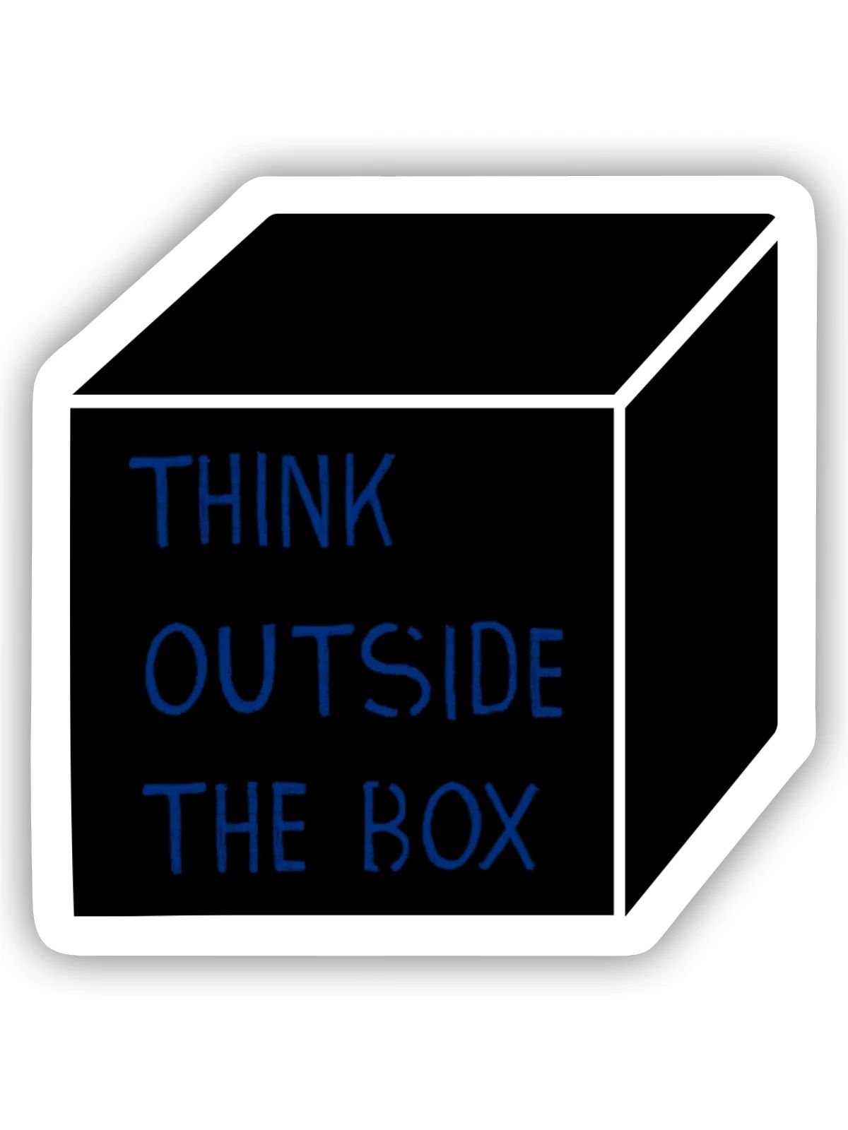 Think outside the box - Sticker Größe S (10 x 10 cm) - Mattweiß - Vorne