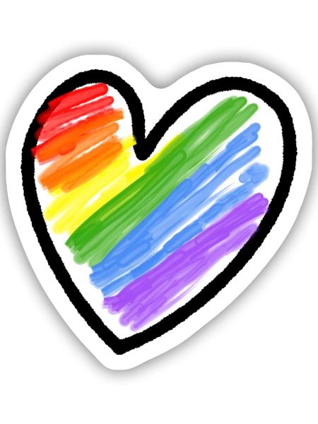 Regenbogenfahne LGBTQ Herz - Sticker Größe S (10 x 10 cm) - Mattweiß - Vorne