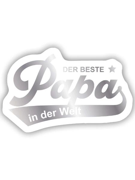 Der beste Papa in der Welt Papa Opa Vatertag - Sticker Größe S (10 x 10 cm) - Mattweiß - Vorne