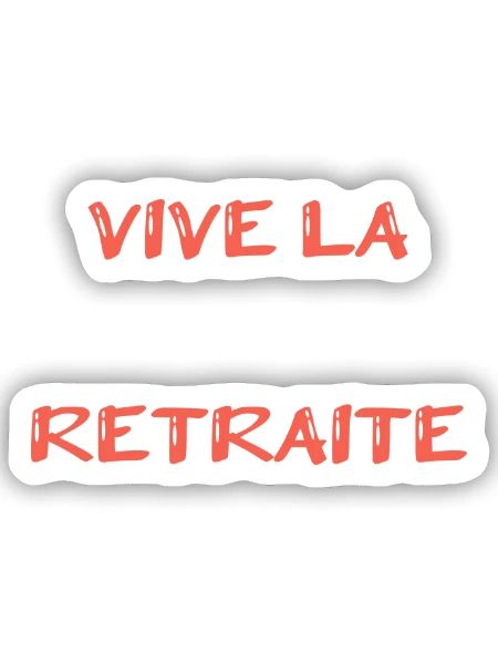 RUHESTAND. RUHESTAND. PENSIONIERT. RUHESTAND - Sticker Größe S (10 x 10 cm) - Mattweiß - Vorne