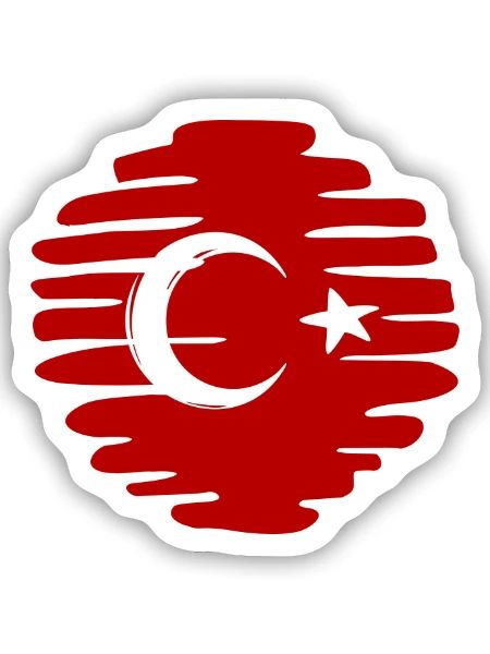 Türkei türkisch Button Point painted gemalt Punkt - Sticker Größe S (10 x 10 cm) - Mattweiß - Vorne