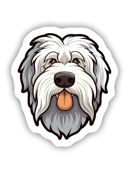 Cumberland Schäferhund Hunderasse Cartoon Kawaii Illus - Sticker Größe S (10 x 10 cm) - Mattweiß - Vorne