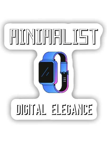 Minimalistische digitale Eleganz - Sticker Größe S (10 x 10 cm) - Mattweiß - Vorne