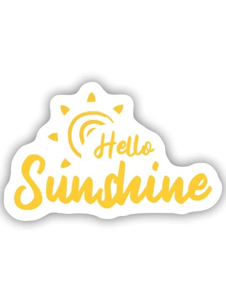 Hello Sunshine - Sticker Größe S (10 x 10 cm) - Mattweiß - Vorne