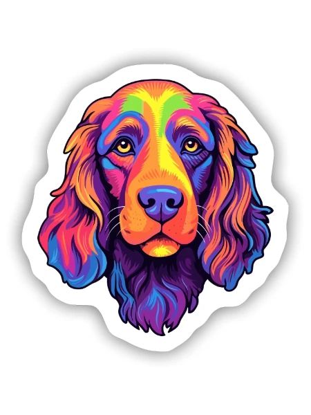 Picardie Spaniel Hunderasse Cartoon Kawaii Illustrat - Sticker Größe S (10 x 10 cm) - Mattweiß - Vorne