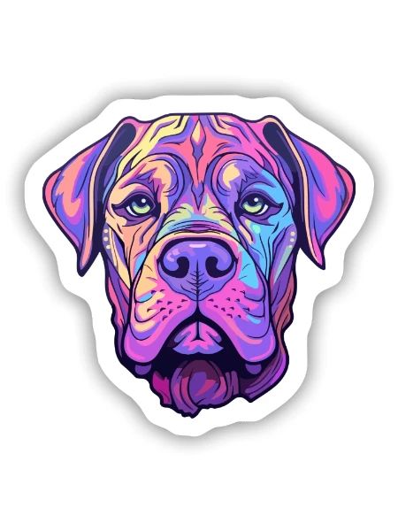 Perro de Presa Canario Hunderasse Cartoon Kawaii il - Sticker Größe S (10 x 10 cm) - Mattweiß - Vorne